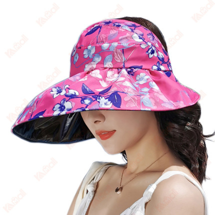 rose red large visor hat